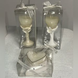 3 piece candles holder with candles